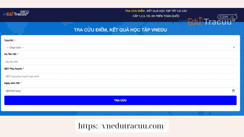 Tra cứu điểm trên web